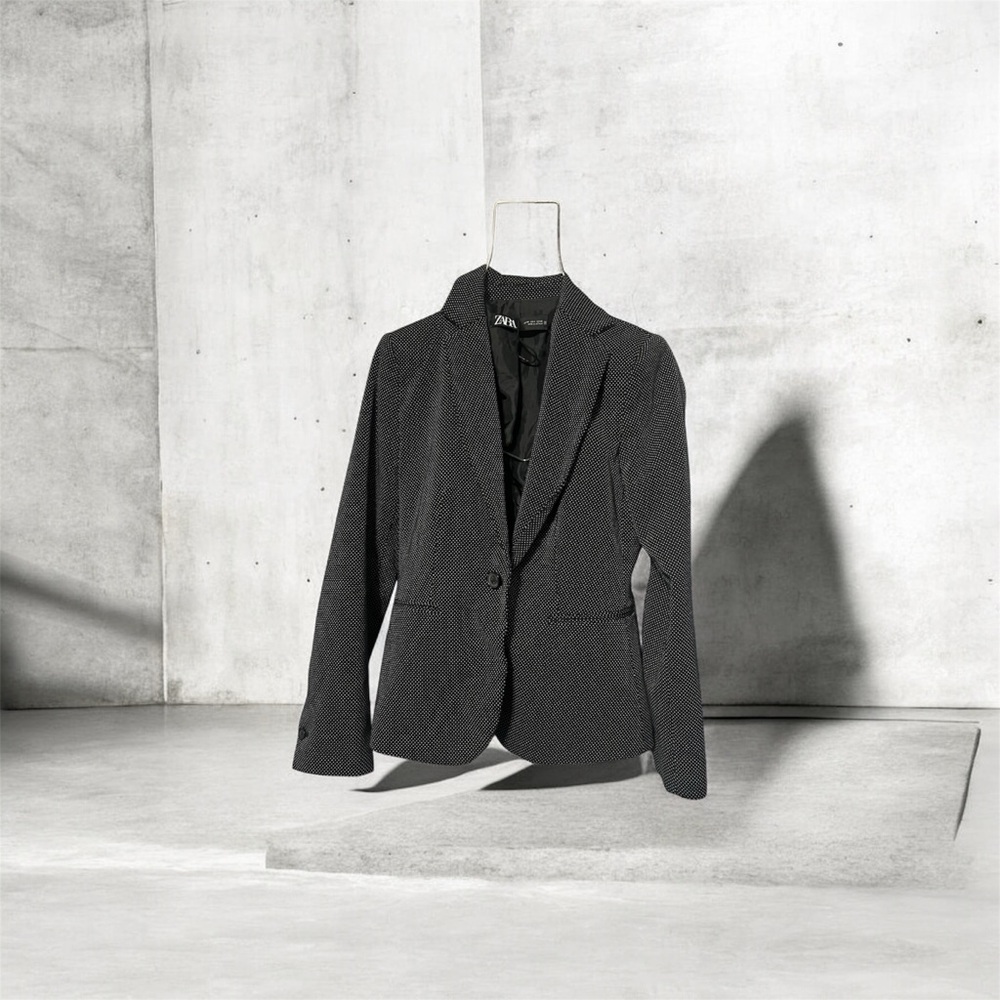 Zara Charcoal Textured Blazer